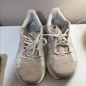 Beige and White Athletic Sneakers